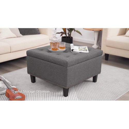 Grey square 2024 storage ottoman